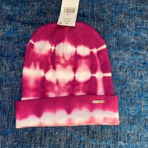 Pink and White Tie Dye Steve Madden Beanie